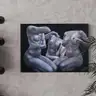 Modern office with surreal nude painting on the wall