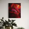 Red composition with a female body, expressive nude, emotional narrative