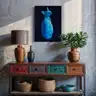 Portrait of a blue sphynx cat on a dark background – modern figurative art